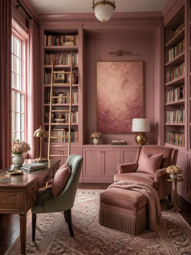 Dusty Rose Library design