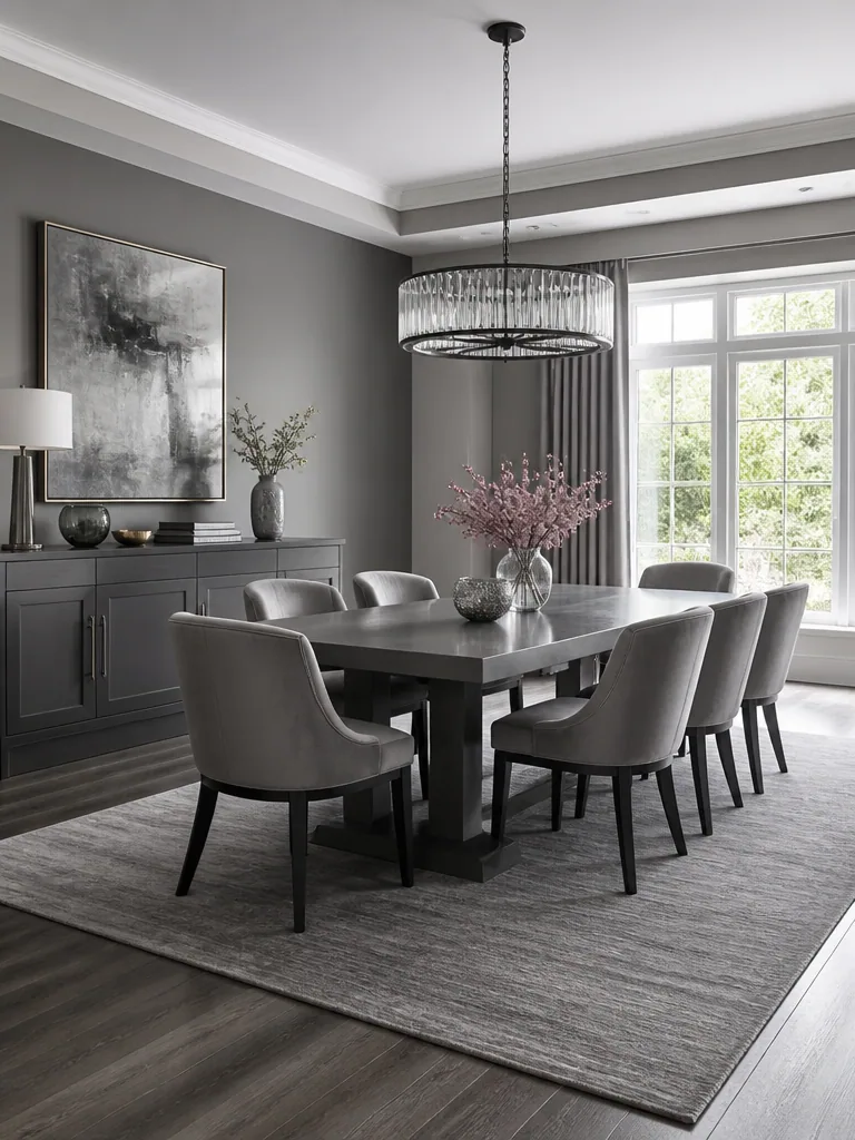 Gray Dining Room design