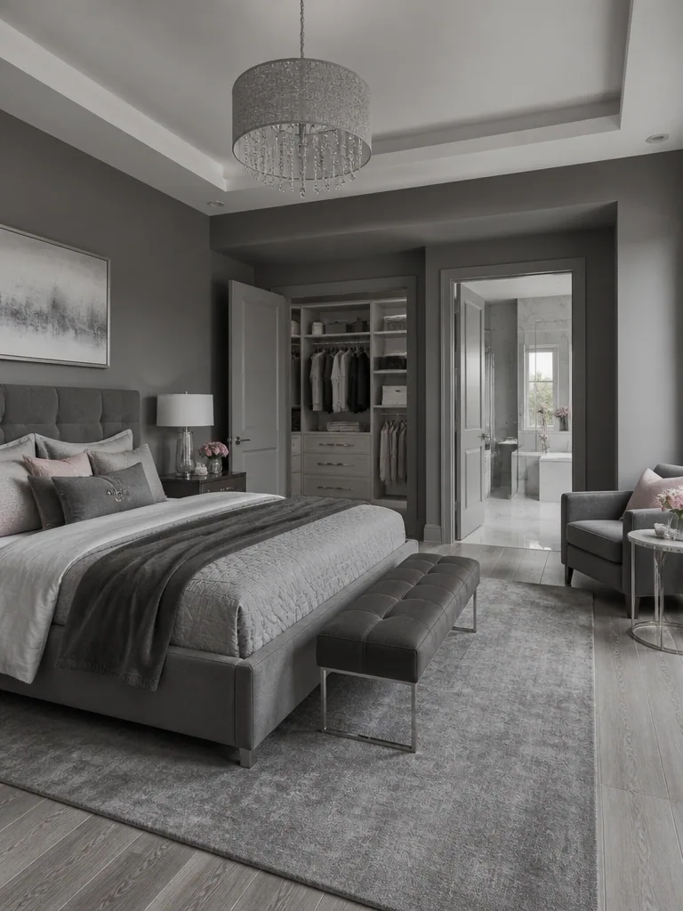 Gray Master Bedroom design