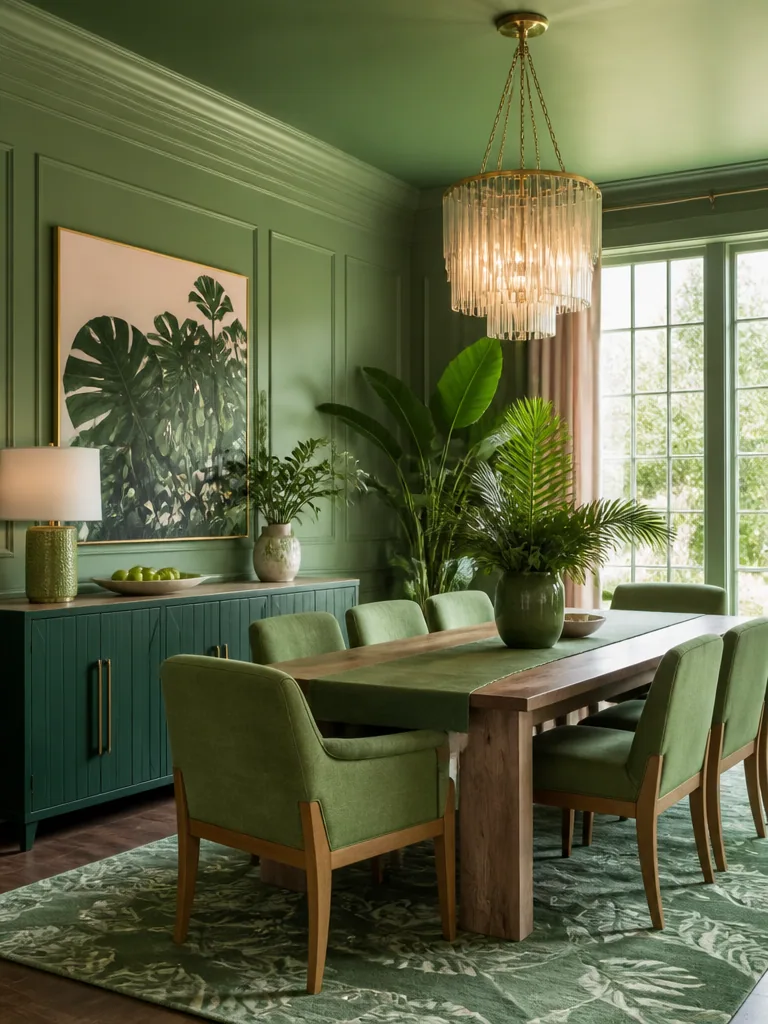 Green Dining Room design