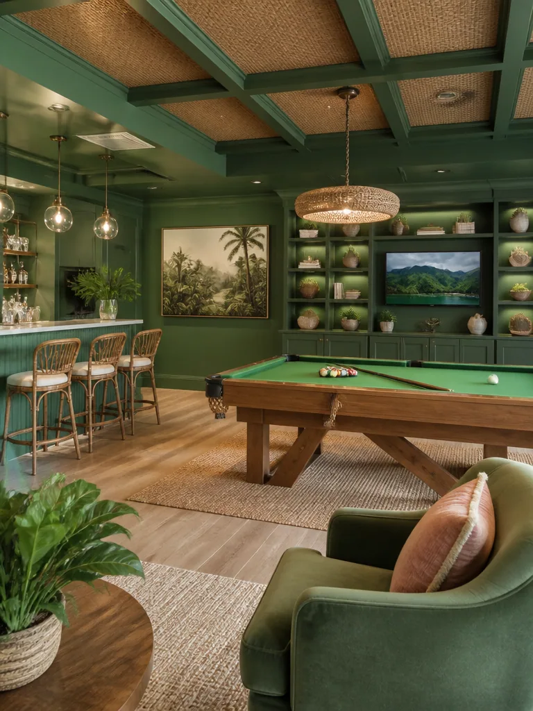 Green Game Room design