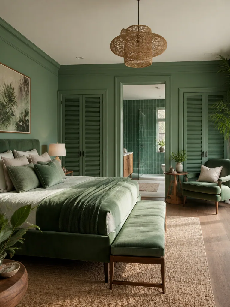 Green Master Bedroom design
