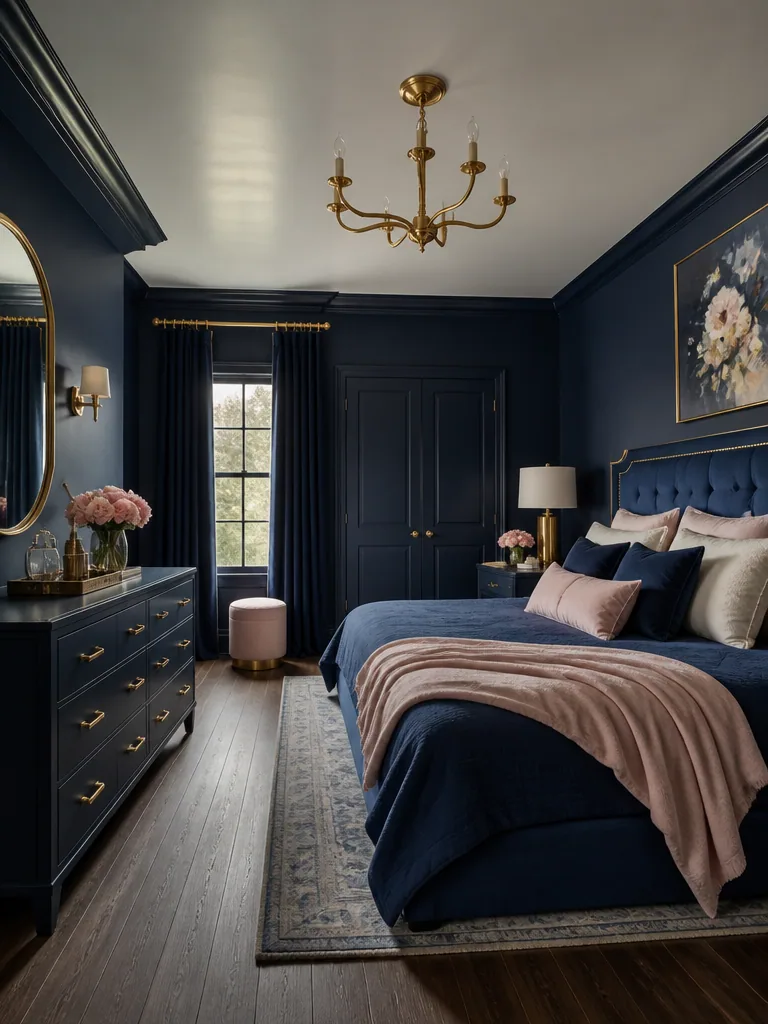 Navy Blue Bedroom design