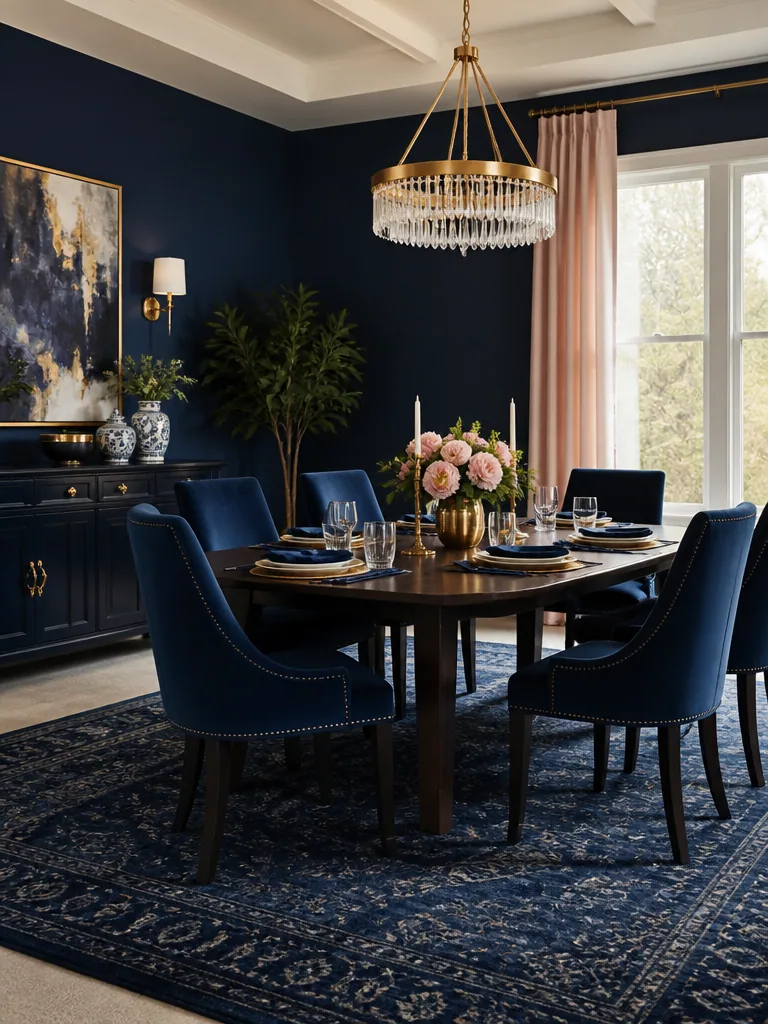 Navy Blue Dining Room design