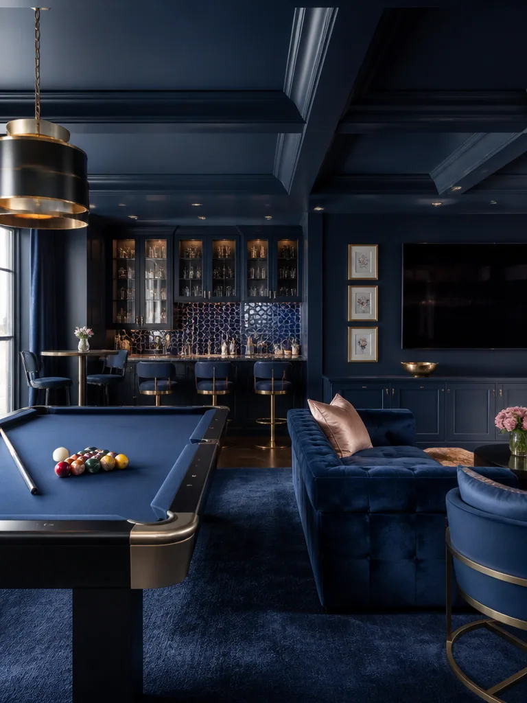 Navy Blue Game Room design