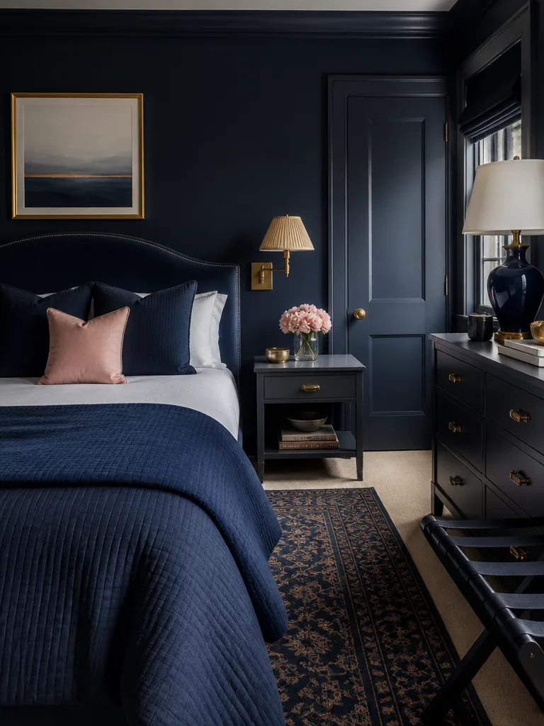 Navy Blue Guest Bedroom design