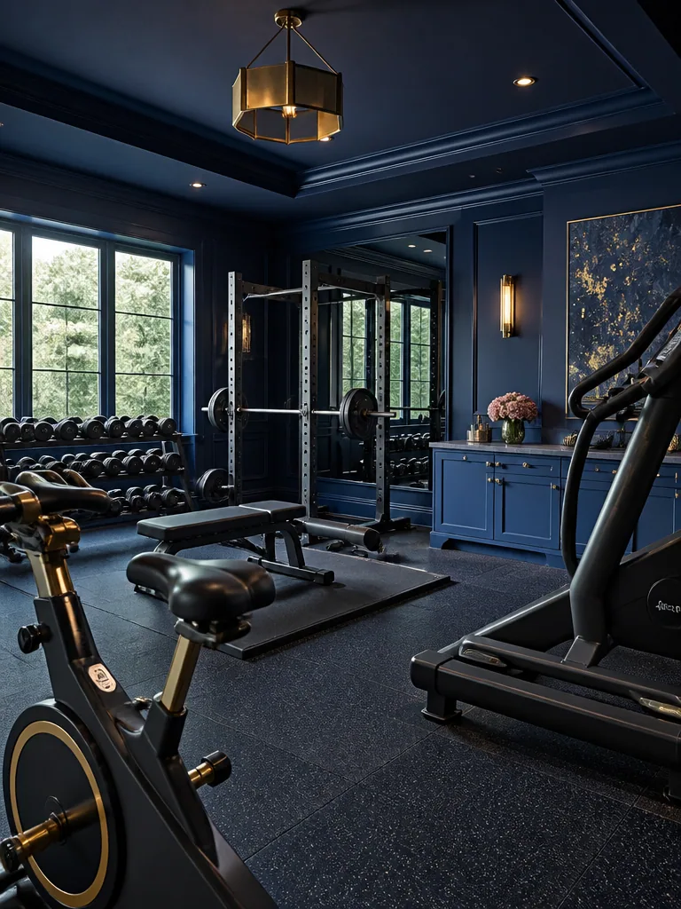 Navy Blue Home Gym design