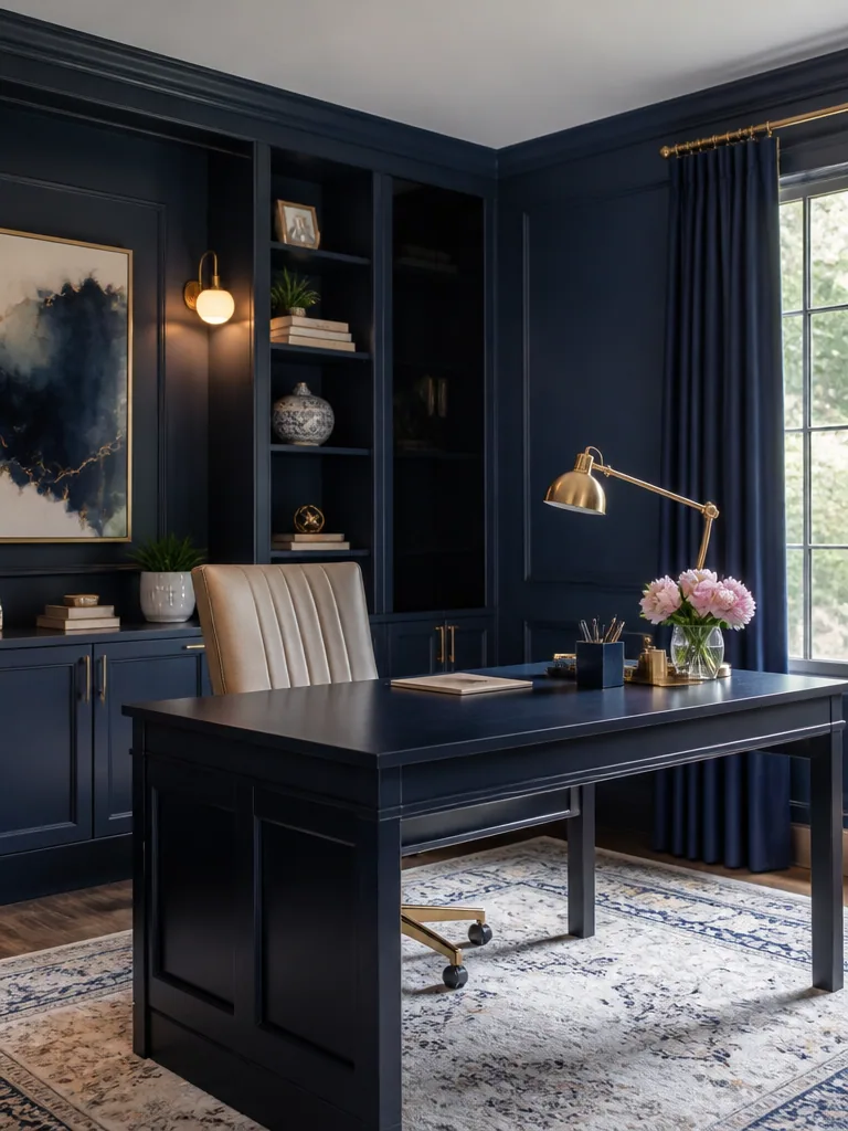 Navy Blue Home Office design
