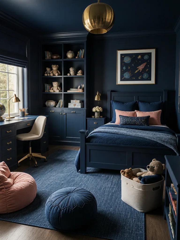 Navy Blue Kids Room design