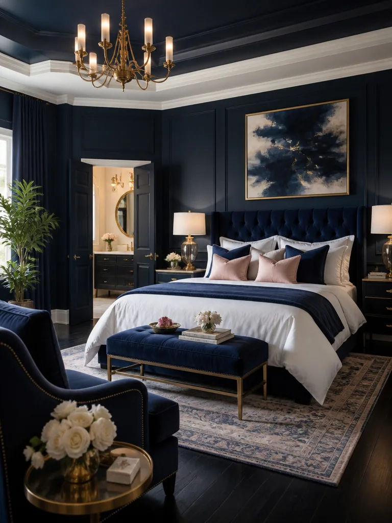 Navy Blue Master Bedroom design