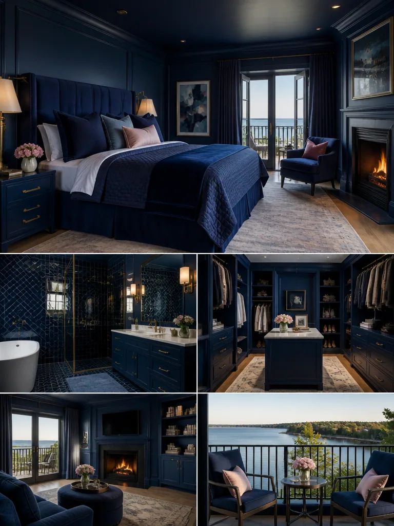 Navy Blue Master Suite design