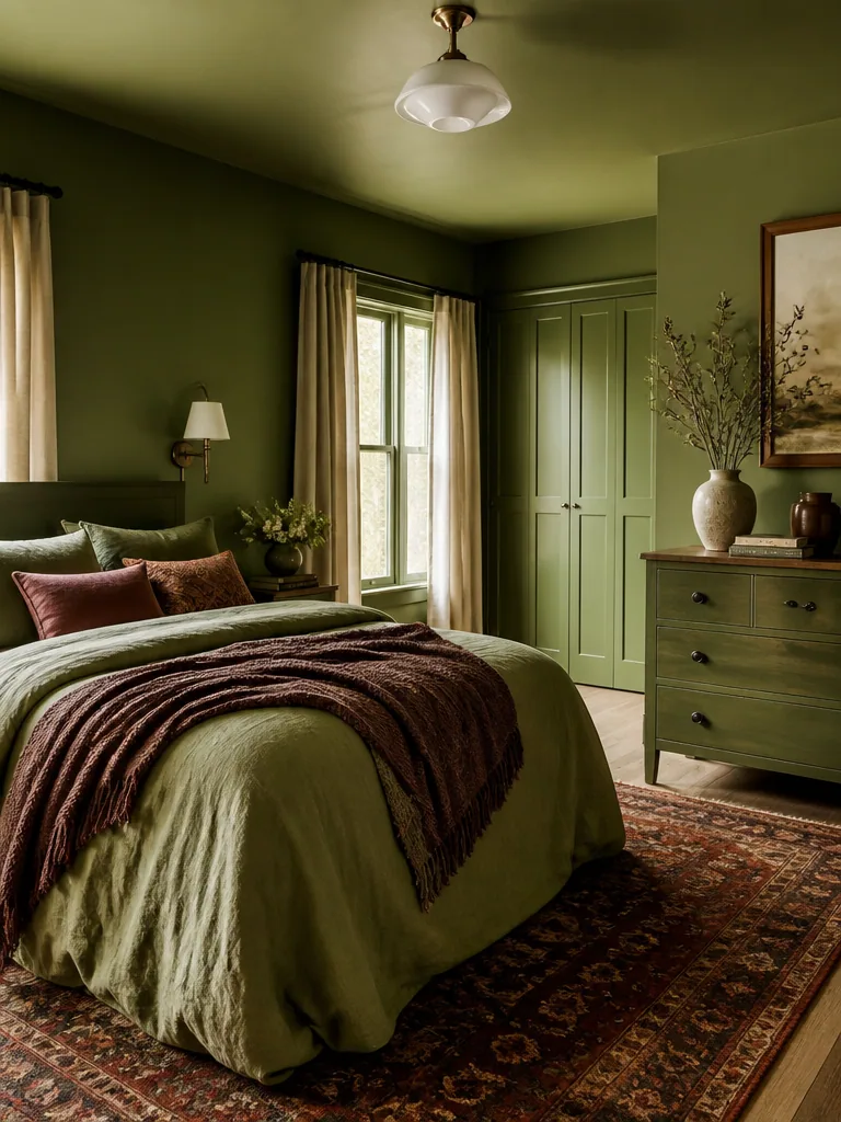 Olive Green Bedroom design