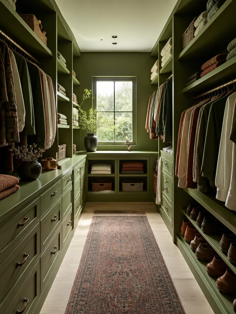 Olive Green Closet design
