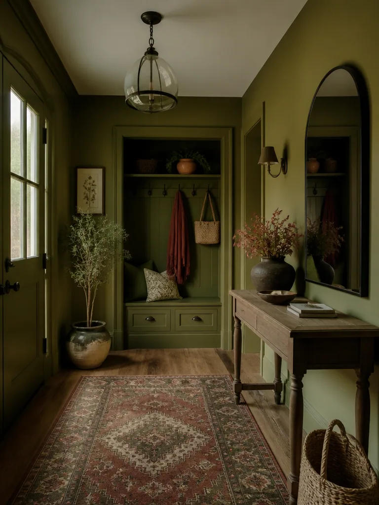 Olive Green Entryway design