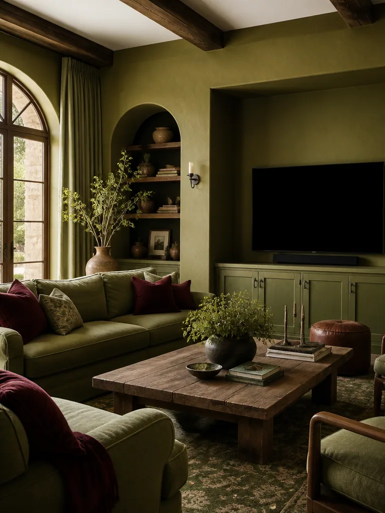 Olive Green Living Room design
