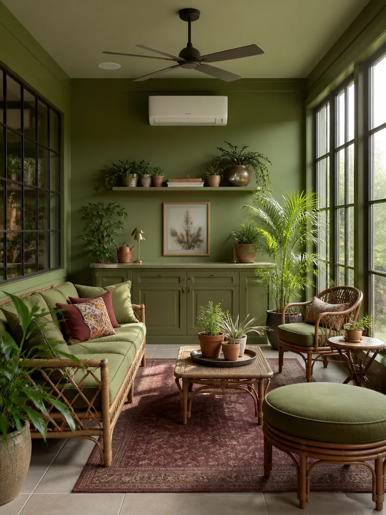Olive Green Sunroom design