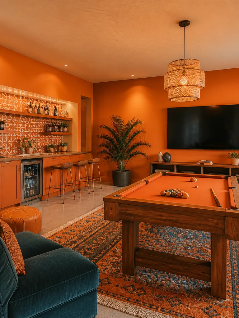 Orange Game Room design