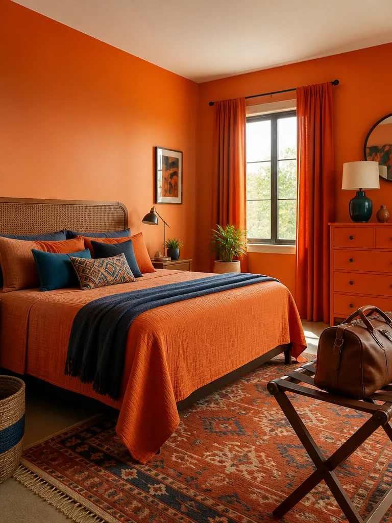 Orange Guest Bedroom design