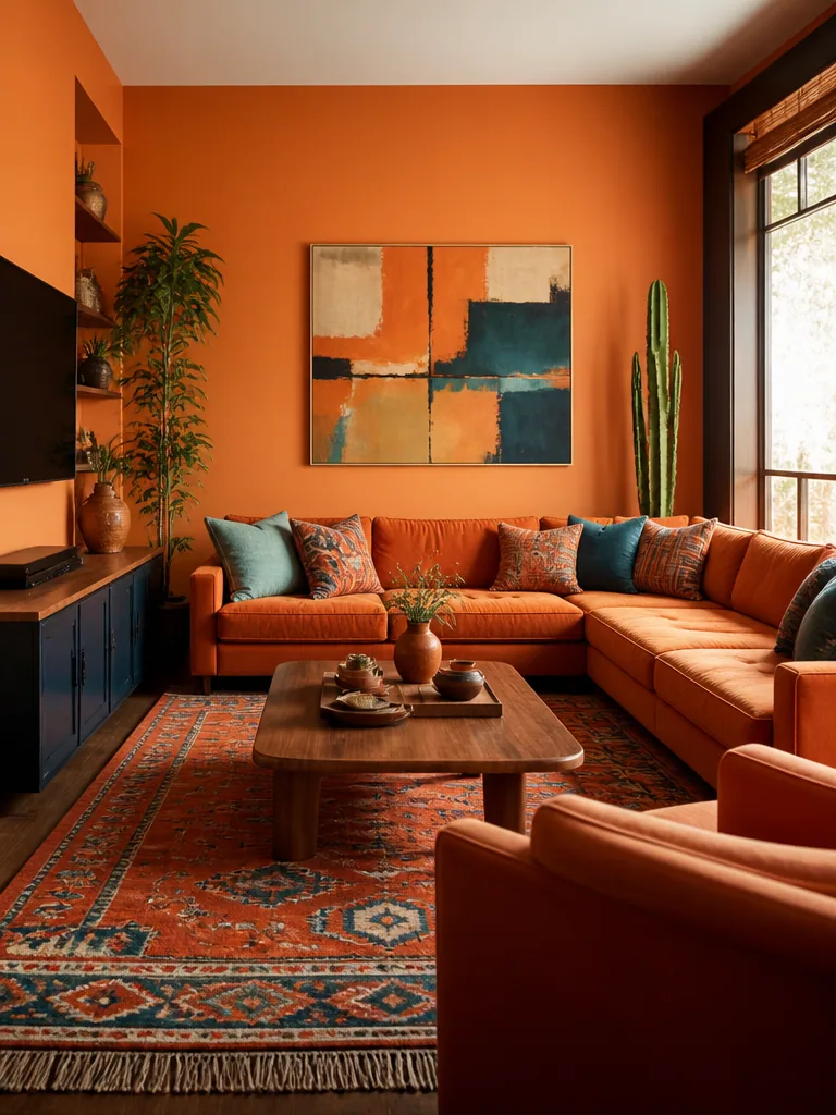 Orange Living Room design