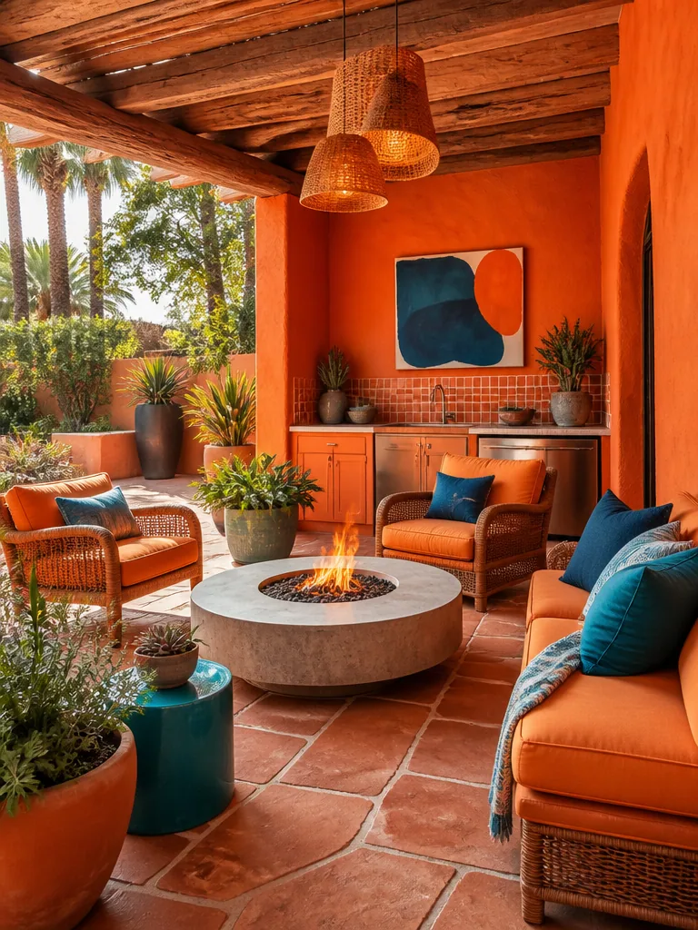 Orange Outdoor Patio design