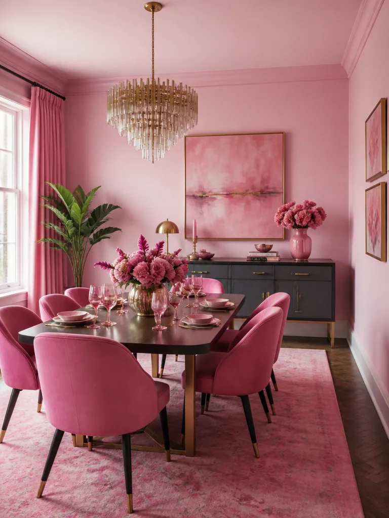 Pink Dining Room design