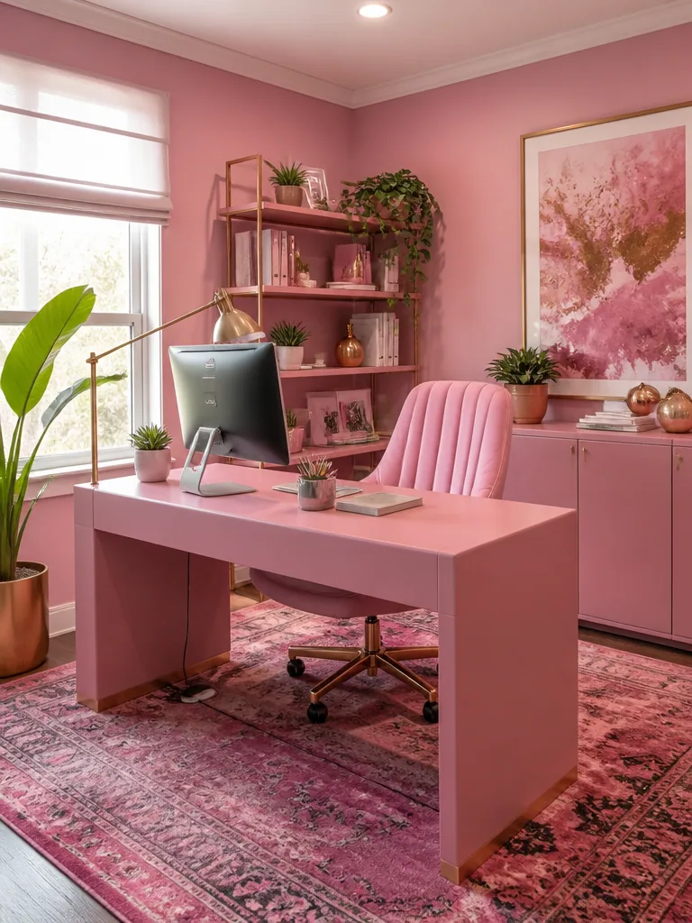Pink Home Office design