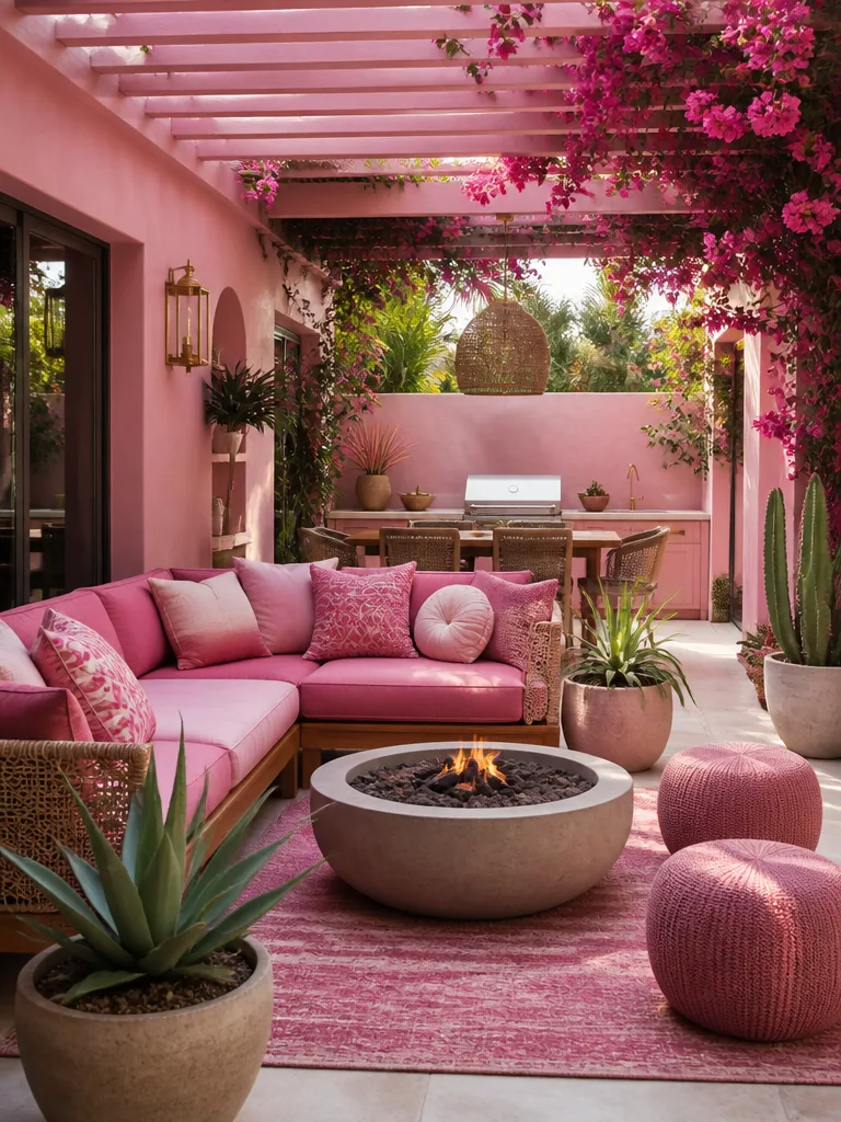 Pink Outdoor Patio design