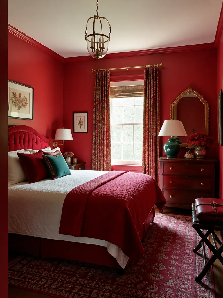 Red Guest Bedroom design