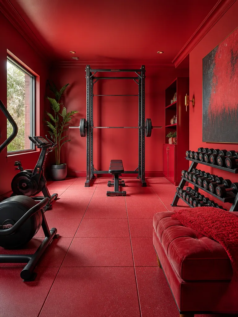 Red Home Gym design