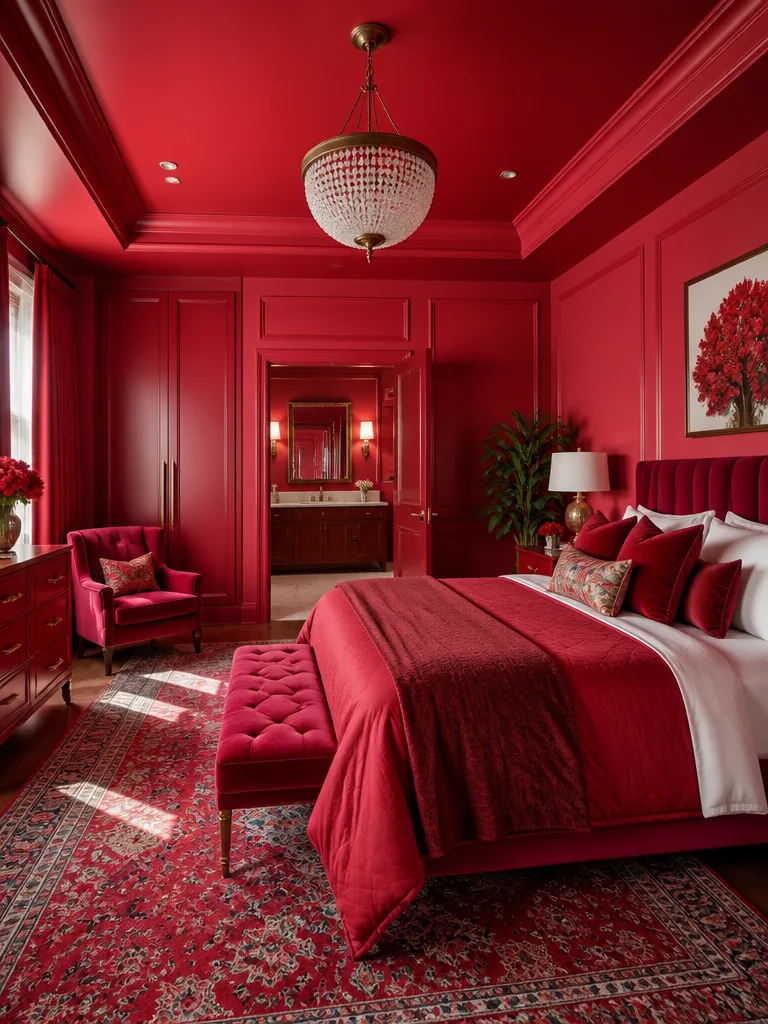 Red Master Bedroom design