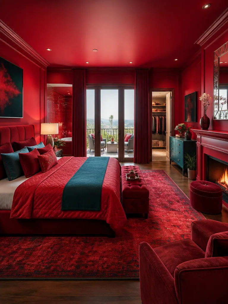 Red Master Suite design