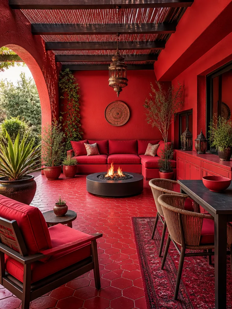 Red Outdoor Patio design