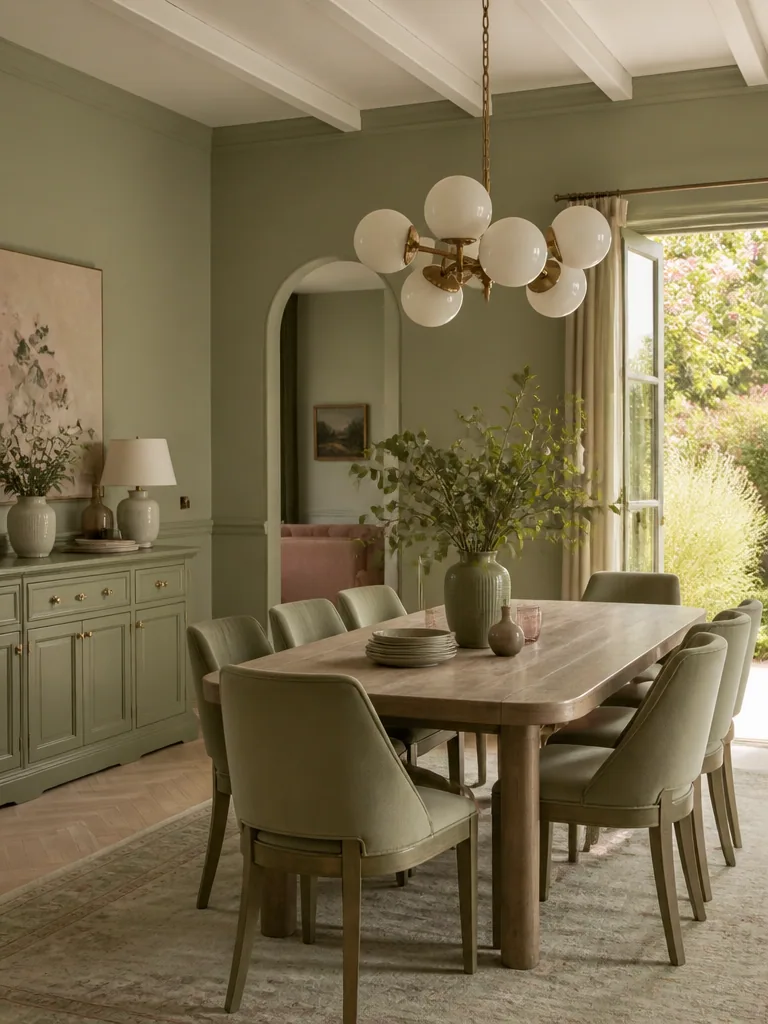 Sage Green Dining Room design