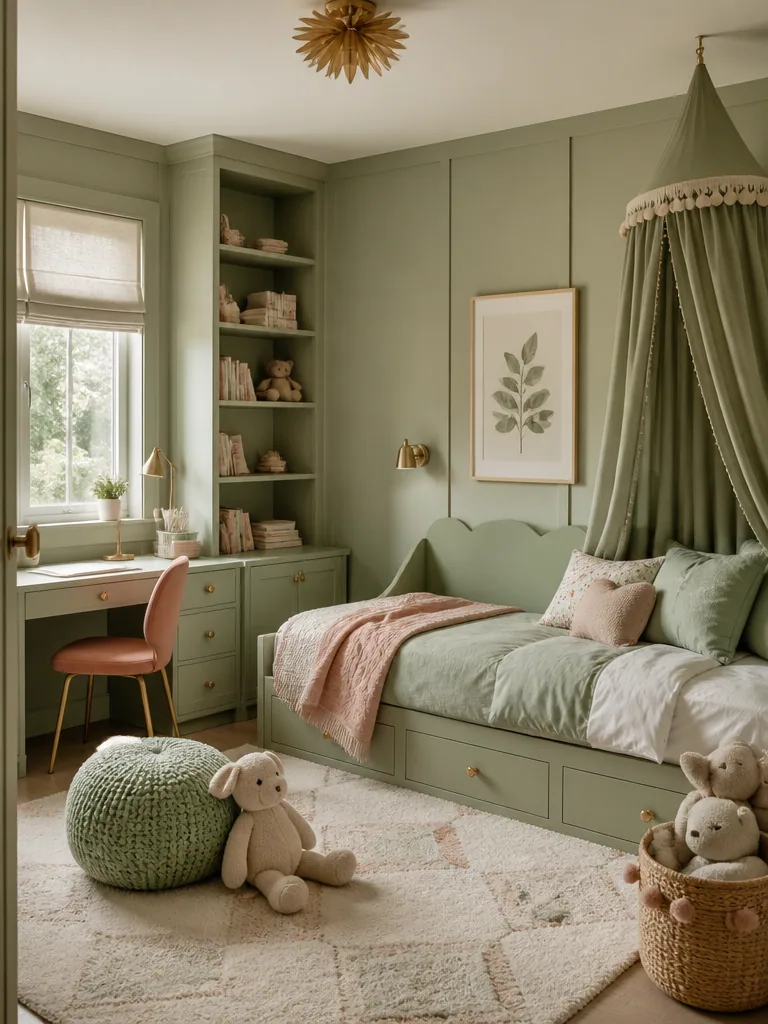 Sage Green Kids Room design