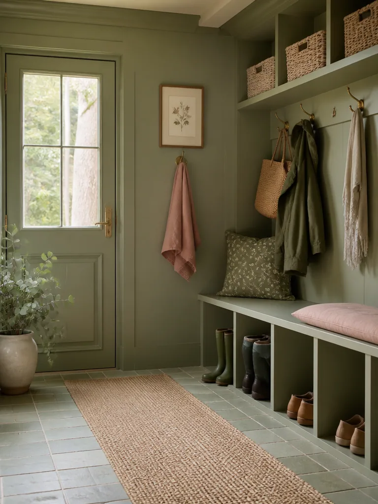 Sage Green Mudroom design
