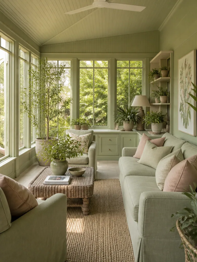 Sage Green Sunroom design