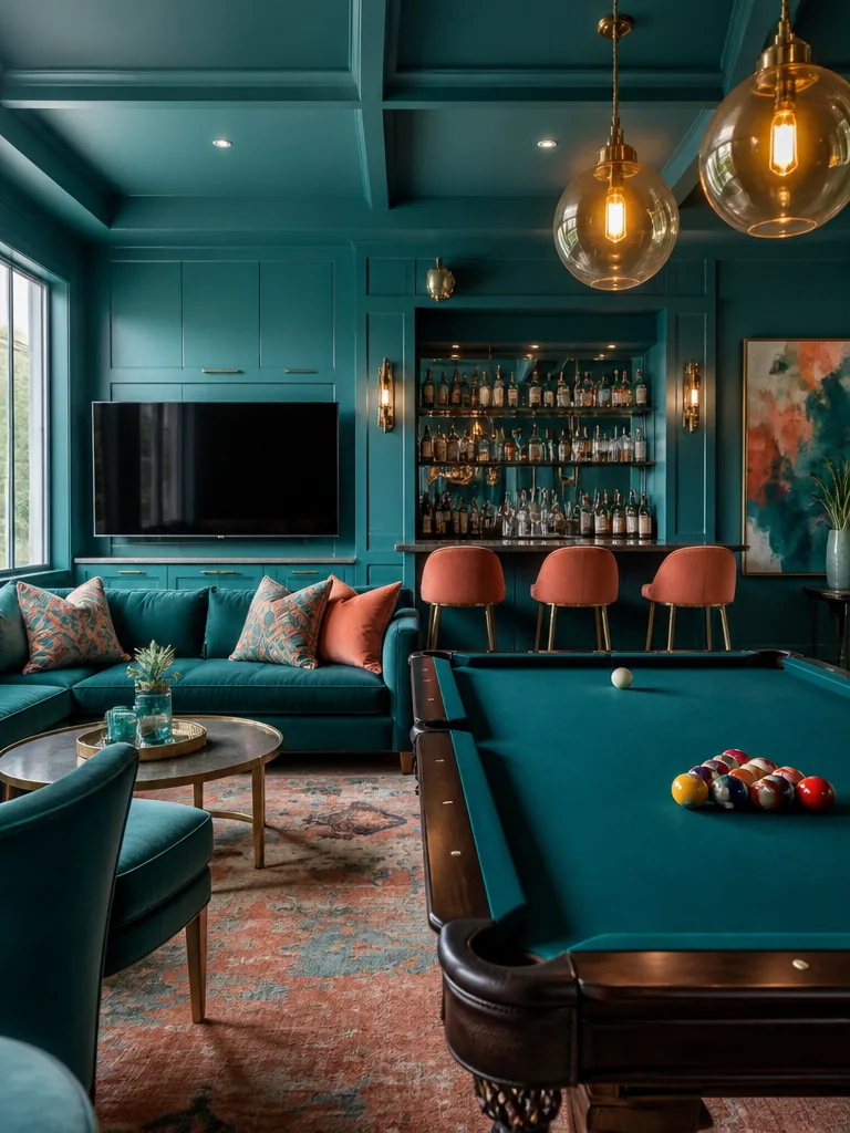 Teal Game Room design