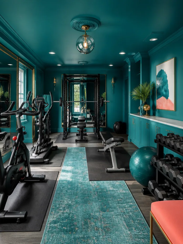 Teal Home Gym design