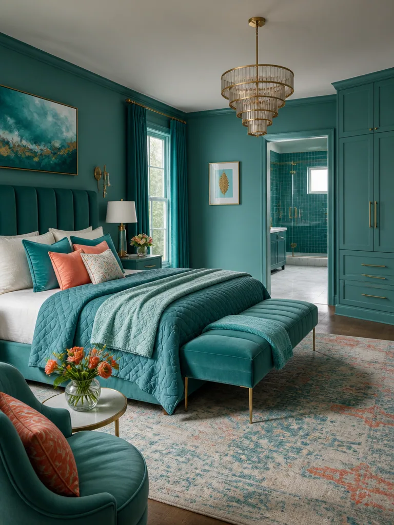 Teal Master Bedroom design
