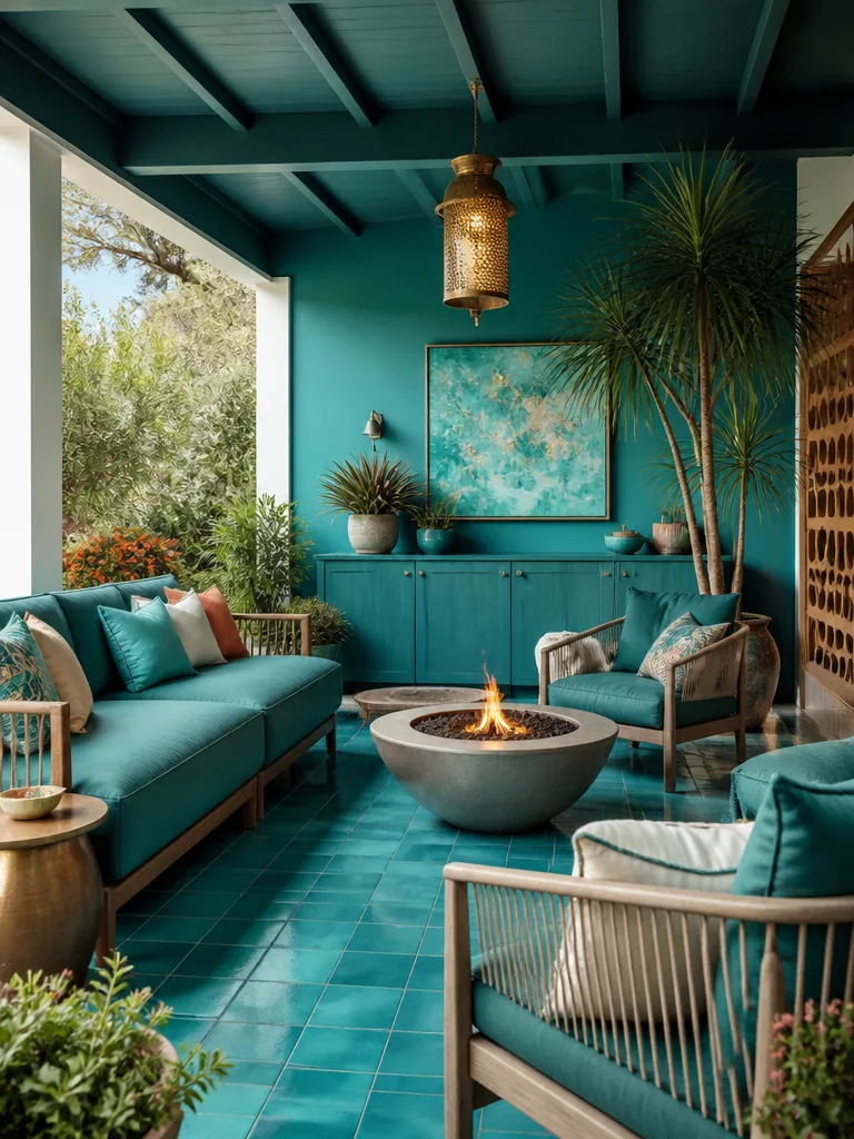 Teal Outdoor Patio design