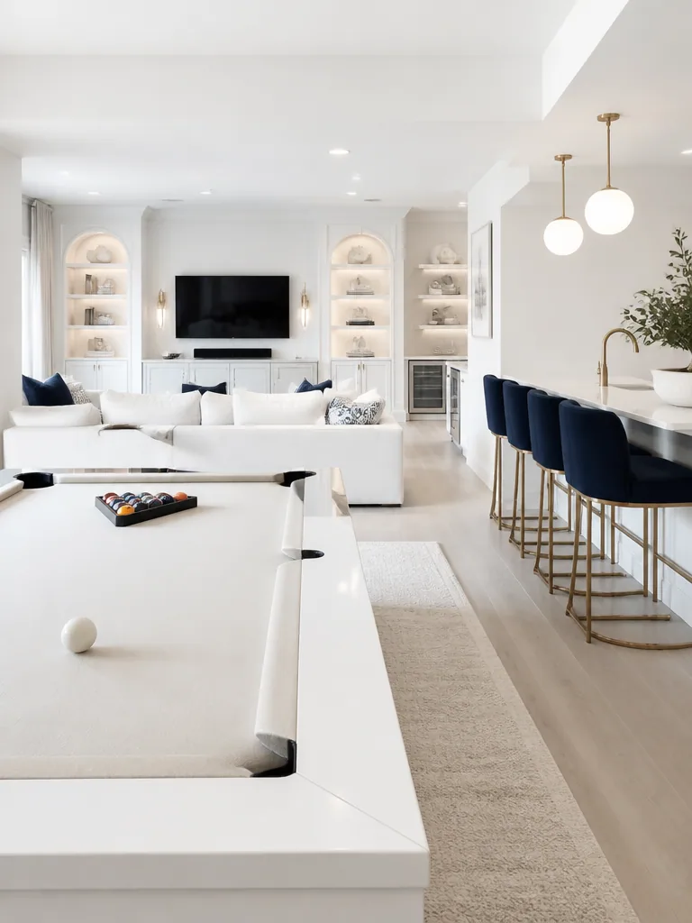 White Game Room design