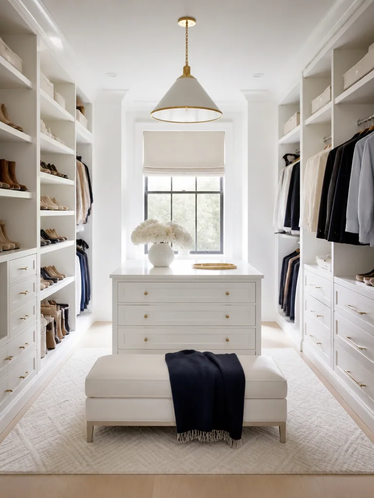 White Walk-in Closet design