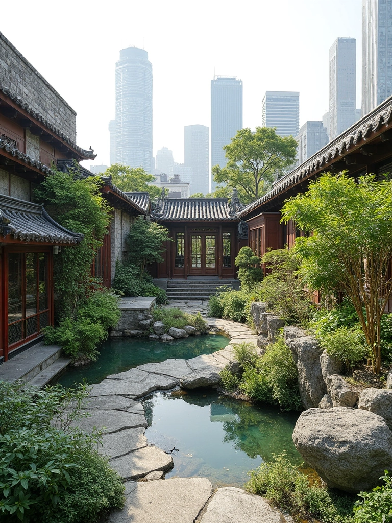 Chinese Garden Rooftop Garden design - Chinese Rooftop Garden landscape design ideas