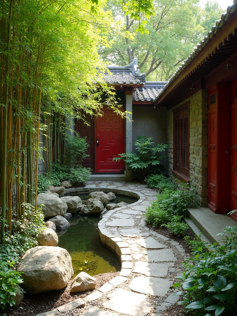 Chinese Garden Side Yard design - Chinese Side Yard Garden landscape design ideas