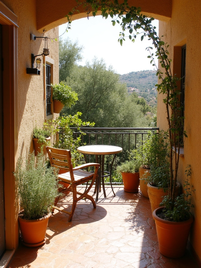 Mediterranean Style Balcony design - Mediterranean Balcony Garden landscape design ideas