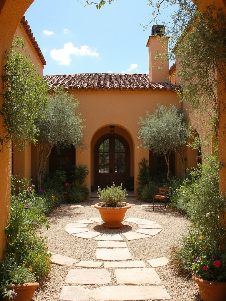 Mediterranean Style Courtyard design - Mediterranean Courtyard Garden landscape design ideas