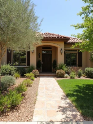 Mediterranean Style Front Yard Design