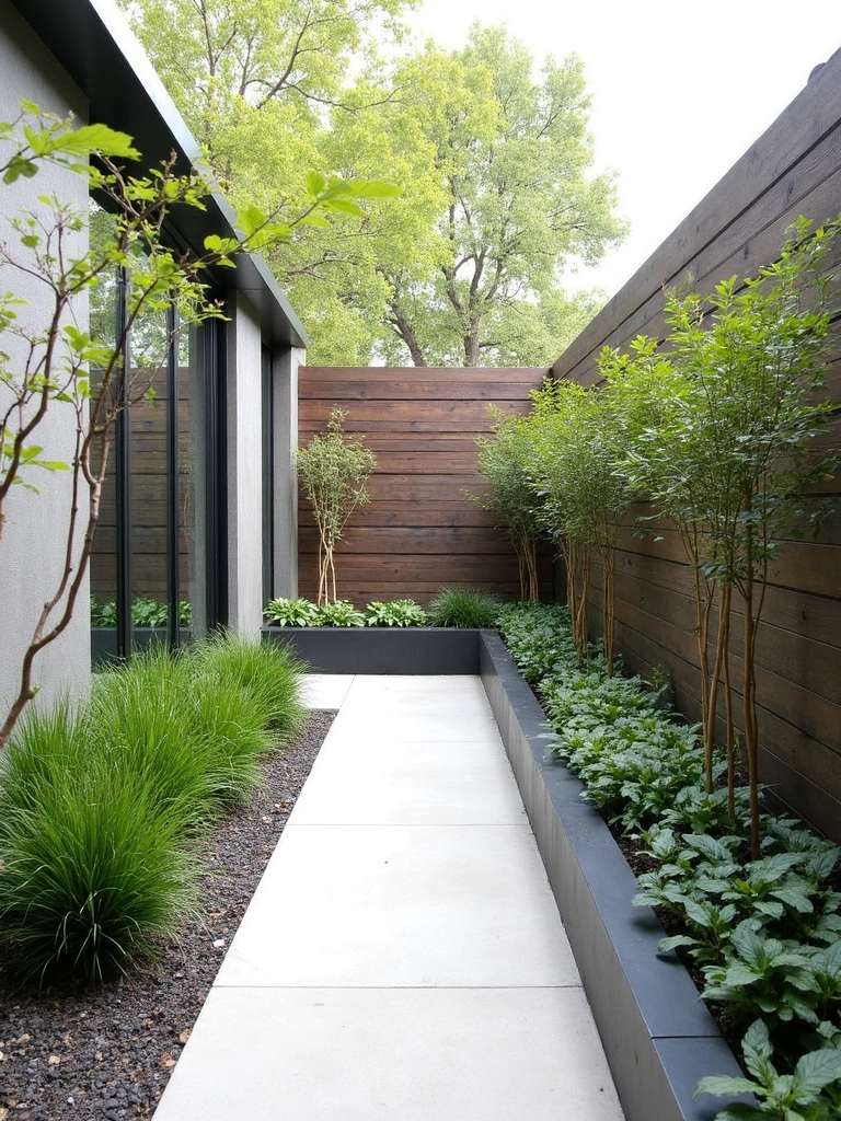 Contemporary Garden Side Yard design - Modern Side Yard Garden landscape design ideas