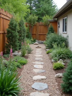 Rock Garden Side Yard Design