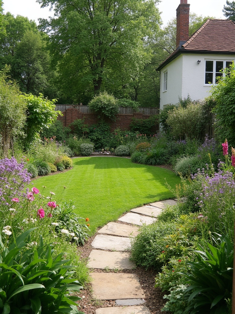 English Garden Backyard featuring informal layout, dense plantings, traditional perennials - garden design ideas and inspiration